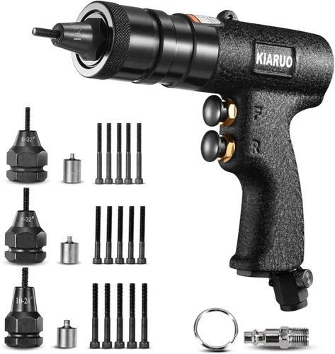 Miniatura 10 de Pistola Neumática para Tuercas Remachables 8-32,10-24,1/4-20 con Mandriles de Repuesto, Pistola de Remachadora de Tuerca de Grado Industrial 1500