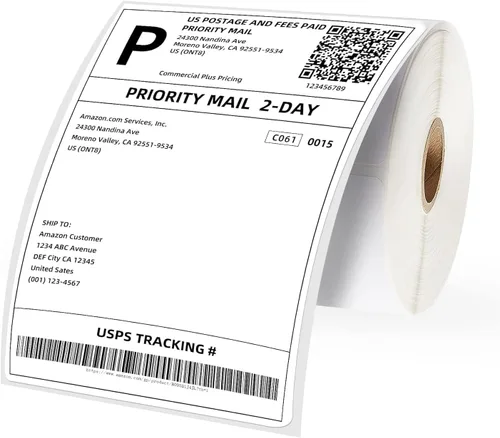 BLVD-LPF OBEY YOUR LUXURY Etiquetas de envío térmico directo de 4 x 6 pulgadas, 250 etiquetas/1 rollo, perforadas, rollo de papel postal de correo