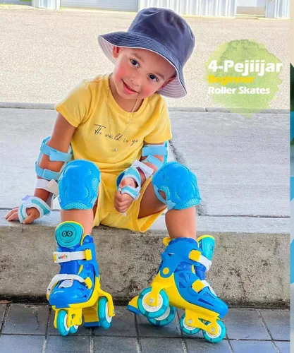 Miniatura 6 de Kids Quad Roller Skate,Roller Skates for Girls Boys,3-Point Balance Roller Shoes for Beginners