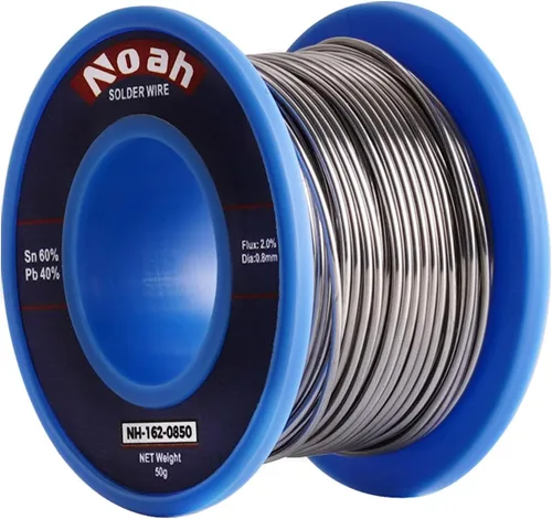 Noah Alambre de soldadura de núcleo de colofonia de plomo de estaño para soldar, contenido 2.0% Flujo de soldadura Sn60-Pd40 (0.031 in, 1.76 oz)