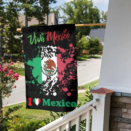 Miniatura 3 de Bandera de la amistad de Estados Unidos y México de 12 x 18 pulgadas, bandera vertical de doble cara para jardín, para interiores y exteriores