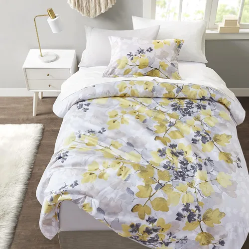 Miniatura 9 de Madison Park Juego de edredón tamaño individual con sábanas, edredón de microfibra suave con estampado floral en una bolsa para cama