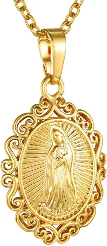 GOLDCHIC JEWELRY Cruz INRI Crucifijo Colgante Collar, Virgen María Milagrosa Medalla Collares, Jesús Christain Jewelry