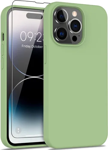 Miniatura 63 de bemal Funda para iPhone 14 Pro con protector de pantalla, silicona líquida de ajuste delgado, forro de microfibra suave, diseñada para mujeres
