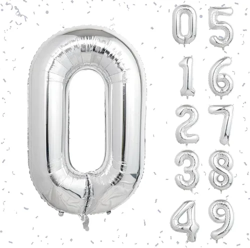 Miniatura 42 de Globos de números azul claro de 40 pulgadas, globos de aluminio de Mylar con helio para cumpleaños, globo número 6 para decoración de fiestas