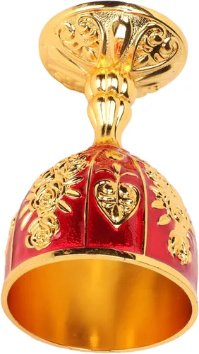 Miniatura 4 de Cáliz dorado vintage dorado de 4 pulgadas, aleación de zinc sólida retro en relieve, elegante taza de proxeneta para banquete de fiesta, 4.1 x 2.5