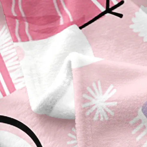 Miniatura 5 de jejeloiu Manta de Navidad rosa de 40 x 50 pulgadas, manta de franela de forro polar de franela de muñeco de nieve para sofá, árbol de Navidad, manta
