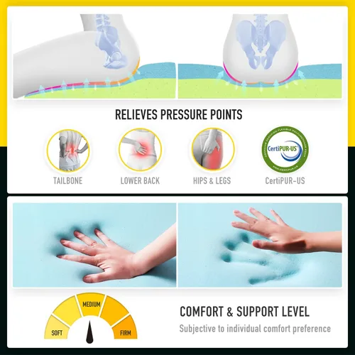 Miniatura 5 de SUNROX Cojín de banco de espuma de gel con lazos, almohadillas universales para banco de espuma ultra duraderas resistentes al agua FadeShield