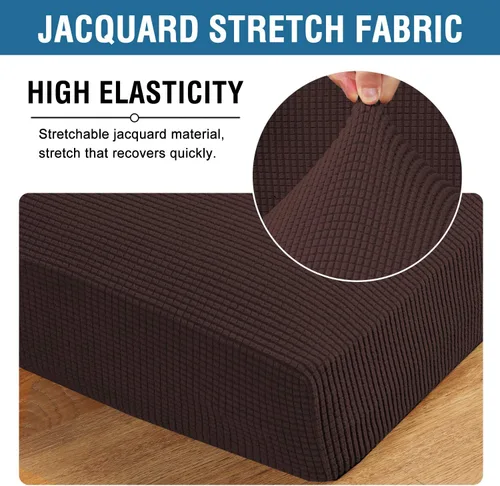Miniatura 5 de H.VERSAILTEX Fundas de cojín superelásticas y elegantes, funda para muebles, jacquard de elastano, patrón de cuadros pequeños, funda súper suave