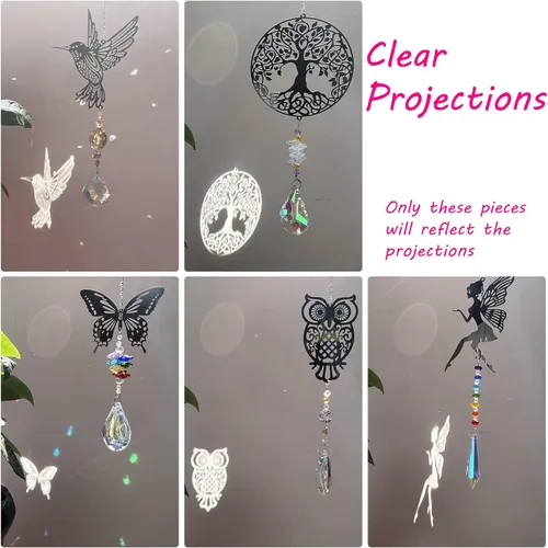 Miniatura 5 de Atrapasoles de cristal con prismas para ventana colgante, decoración de arco iris para interiores, búho, colibrí, mariposa, prisma, regalo, paquete