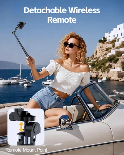 Miniatura 5 de UBeesize Mini trípode magnético para selfie stick con control remoto recargable, trípode de bolsillo para iPhone/Android, soporte de viaje compacto