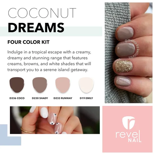 Miniatura 2 de Revel Nail Polvo de inmersión, esmalte de uñas de polvo nude, polvo de inmersión resistente a las virutas con vitamina E y calcio, manicura