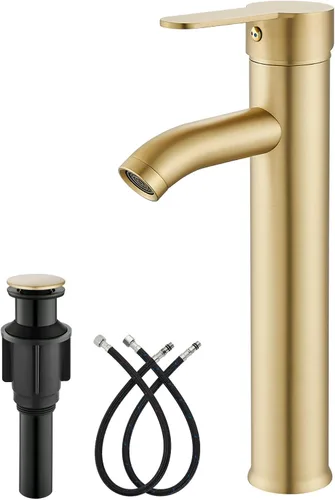gotonovo Grifo para Lavabo Vessel Grifo de Baño Moderno de 1 Orificio Montaje en Cubierta Lavatorio Tocador Grifo Mezclador de Una Sola Manija con