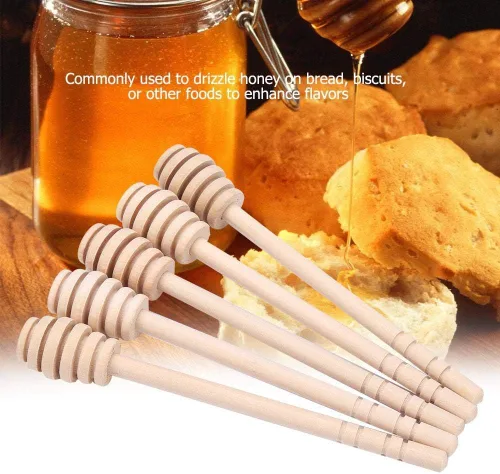 Miniatura 6 de TOPINCN 24 piezas de madera de mermelada de miel, jarabe, cuchara, rociador, servidor de mermelada de abeja, varilla de agitación, utensilios