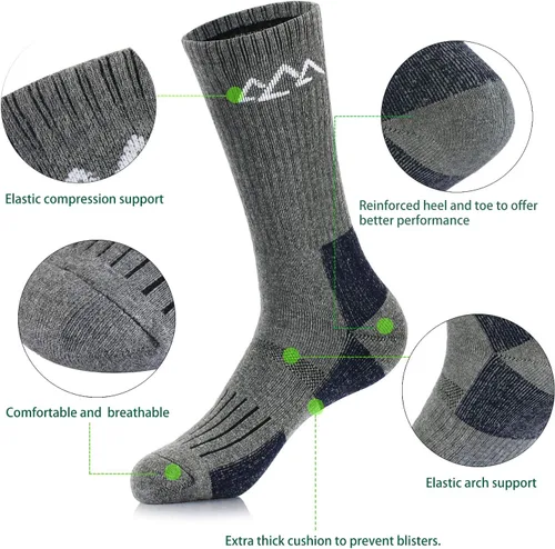 Miniatura 5 de innotree 3 Pack Men's Full Cushioned Hiking Walking Socks, Quarter Crew Socks
