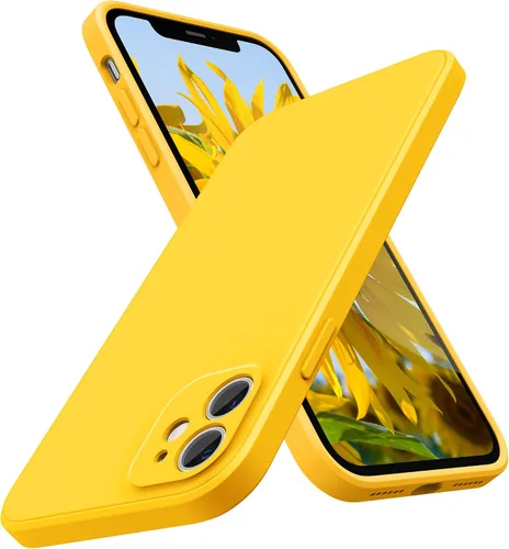 Miniatura 22 de SURPHY Diseño para iPhone 11 con protección de cámara, diseño delgado de borde recto, funda de silicona líquida para iPhone 11 de 6.1 pulgadas, negro