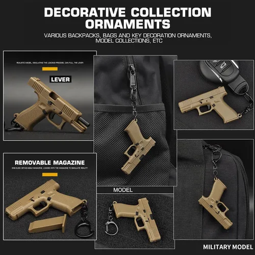Miniatura 7 de Llavero con forma de pistola, modelo de pistola, llavero, bolsa, artilugios, colgante, adorno para regalo para hombres, mujeres y amigos