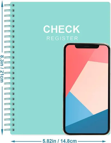 Miniatura 4 de Registro de cheques - Libros de registro A5 con registros de cheques y transacciones, libro de registro de cuentas de cheques para personal y verde