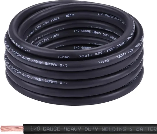 Miniatura 18 de Cable de Batería Calibre 2/0, 10 Pies Rojo + 10 Pies Negro 2/0 AWG Cable de Alambre de Soldadura de Cobre Puro, para Automotriz, Batería, Solar