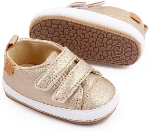 Miniatura 4 de Baby Shoes Soft Leather Flat Shoes Toddler First Walker Shoes Boys Girls Infant Newborn Sneakers Non-Slip Rubber Sole