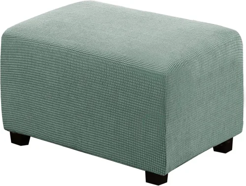 Miniatura 27 de H.VERSAILTEX Funda otomana rectangular de 29 a 34 pies para reposapiés, fundas protectoras para reposapiés, con tela jacquard elástica, gruesa