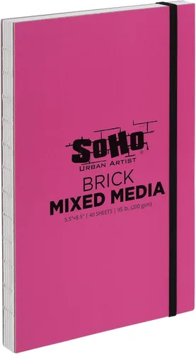 SoHo Urban Artist Cuaderno de bocetos de ladrillo para bocetos, dibujos, lápices de colores, grafito y más, medios mixtos de 5.5 x 8.5 pulgadas (200