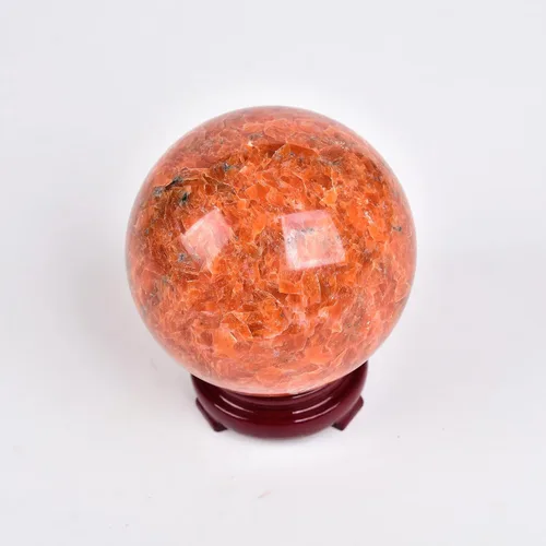 Miniatura 3 de JIC Gem Bola grande de cristal de cuarzo brillante con piedra solar curativa con soporte de madera decorativo para decoración de regalos
