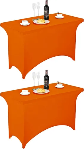 Miniatura 27 de FORLIFE - Funda de mesa de elastano, mantel ajustado de 4 pies para mesas rectangulares, funda elástica para patio, universal para bodas, banquetes