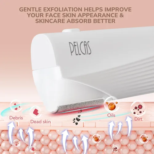 Miniatura 5 de PELCAS Herramienta eléctrica de dermaplaning para cara con luz LED, mini kit de maquinilla de afeitar de dermaplaning facial, sin dolor de 3 Blanco