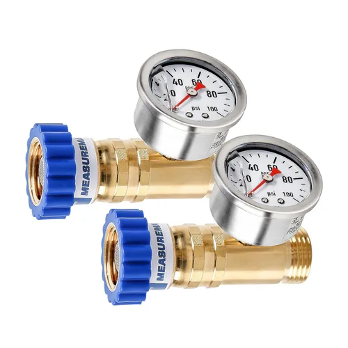 Miniatura 8 de MEASUREMAN Regulador de presión sin plomo para RV, reductor de presión con manómetro de llenado líquido y filtro de entrada para autocaravana, RV
