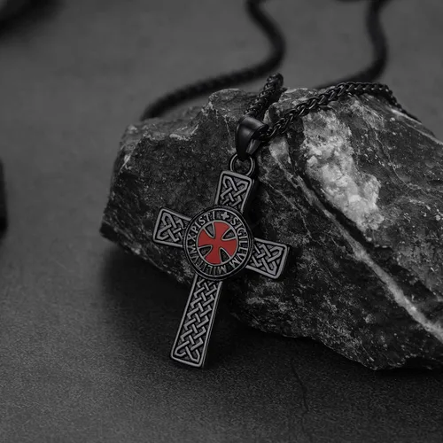 Miniatura 8 de FaithHeart Collar de sello de caballeros templarios, joyería de Cristo compañeros soldados para hombres y mujeres con delicado embalaje de regalo