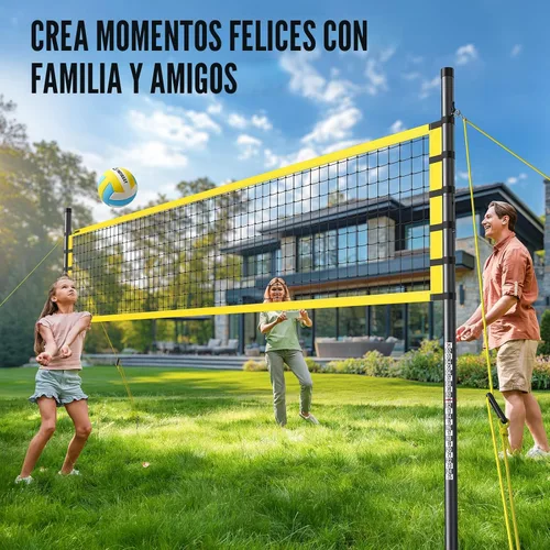 Miniatura 9 de Outdoor Volleyball Net Set for Backyard & Beach, 32FT Regulation Size, Easy Setup Adjustable Height Poles, Portable Net System with PU Volleyball