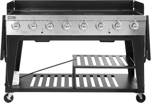 Miniatura 10 de Royal Gourmet Parrilla de gas de 8 quemadores, 104,000 BTU a propano líquido, sistemas duales controlados independientemente, para fiestas al aire