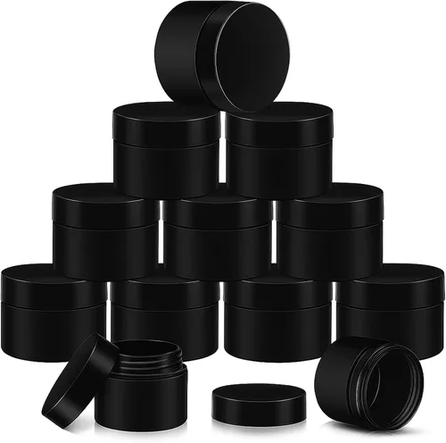 Miniatura 7 de SATINIOR Paquete de 12 frascos de plástico con tapas, frascos redondos para cosméticos de viaje, para artículos de tocador, loción, crema