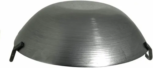 Miniatura 2 de Wok de fondo plano de acero al carbono de 12 pulgadas con dos asas laterales, grosor de calibre 14, fabricado en EE. UU