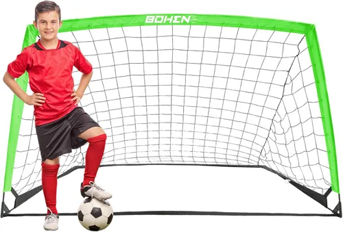 Miniatura 25 de BOHEN 6x4 FT / 9x5 FT Kids Soccer Goals with Carry Bag, Portable Folding Soccer Net for Backyard Training, Indoor/Outdoor Use for Youth and Adult