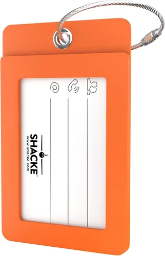 Miniatura 24 de Etiqueta de equipaje con inicial, totalmente flexible, con aro de acero inoxidable, letra G