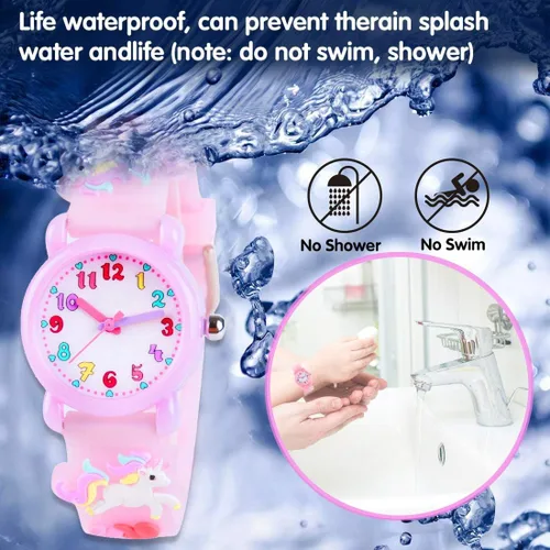 Miniatura 3 de Venhoo Reloj de pulsera de silicona impermeable 3D para niños y niñas de 3 a 10 años