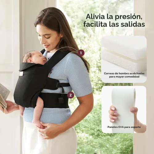 Miniatura 7 de Momcozy WeeSnug- Portabebés para recién nacidos, ligero y acogedor, cómodo para 7-25 libras, soporte ergonómico de espalda cruzada, sin esfuerzo