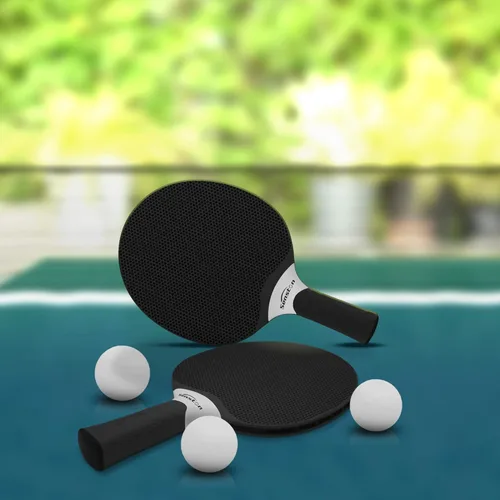 Miniatura 7 de Set de raquetas de tenis de mesa Senston, raqueta de tenis de mesa profesional con 3 bolas, juego de paletas de ping pong de goma compuesta Negro