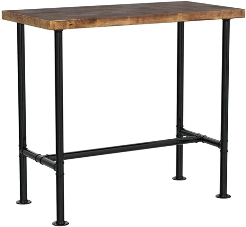 Miniatura 4 de Mesa de barra industrial de 41.3 pulgadas de altura, diseño de tubería vintage, mesa de bistró, mesa rústica de cocina, comedor, desayuno, Marrón