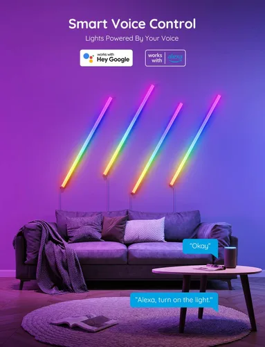 Miniatura 10 de Govee Glide - Luces de pared, luz LED RGBIC, luz inteligente para juegos compatible con SmartThings, barra de luces RGB, luces de pared LED