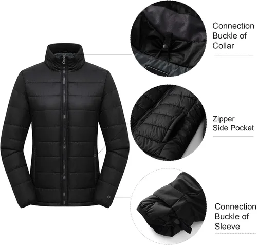 Miniatura 5 de MDENOVO Chaqueta de esquí 3 en 1 para mujer, impermeable, para invierno, para snowboard, montaña