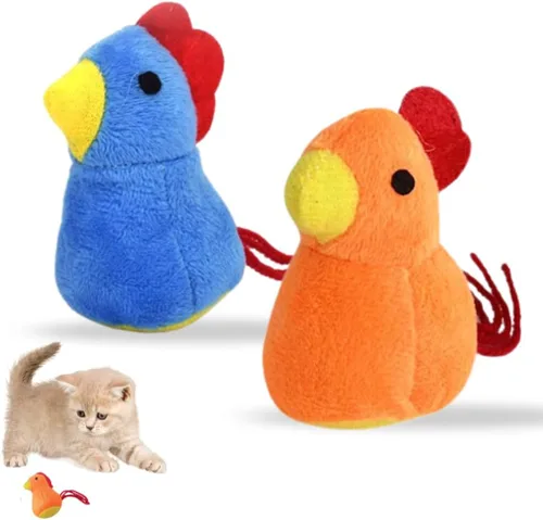 Juguete para gatos con hierba gatera, paquete de 2 juguetes interactivos para masticar, juguetes para gatos de interior, ejercicio de gatito para