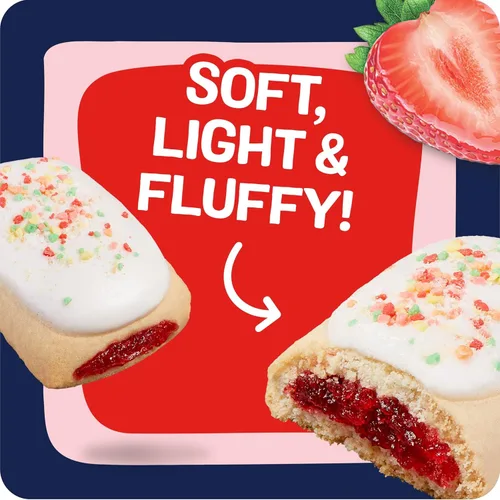 Miniatura 7 de Pop-Tarts Bocaditos de pastelería horneados, aperitivos para niños, almuerzo escolar, fresa esmerilada (5 cajas, 25 bolsas)