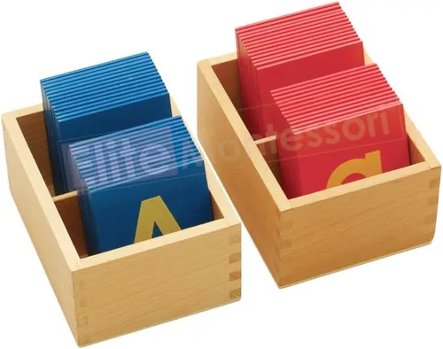 Miniatura 5 de Letras mayúsculas y minúsculas en papel de lija con caja Montessori