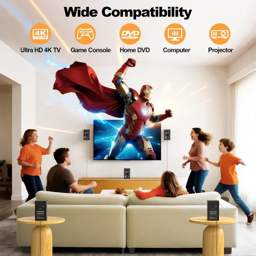 Miniatura 8 de Bobtot Sistema de sonido envolvente inalámbrico, sistema de cine en casa, altavoces envolventes de 1000 W, subwoofer de 8 pulgadas, graves profundos