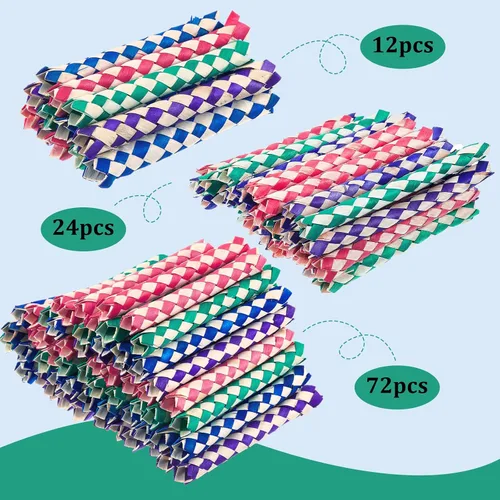 Miniatura 6 de Syhood 12 trampas chinas para dedos de bambú para niños y adultos, juguete para masticar pájaros, picador de forrajería, juguetes divertidos
