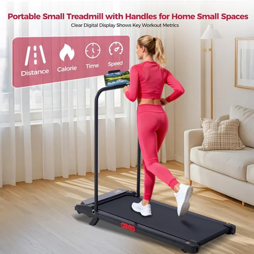 Miniatura 4 de Walking Pad with Incline and Handle Bar, 3.0HP Electric Protable Mini Walking Pad Treadmills for Home Small Space, Small Treadmill for Exercising