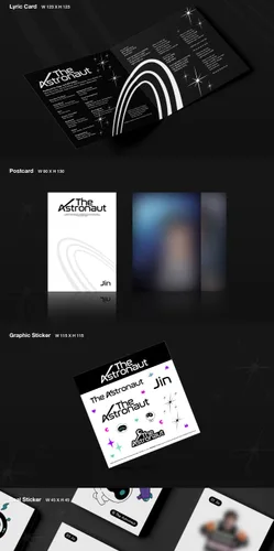 Miniatura 3 de BTS JIN The Astronaut 1er álbum individual versión aleatoria 1p póster plegable en paquete+libro de fotos+tarjeta lírica+postal+tarjeta